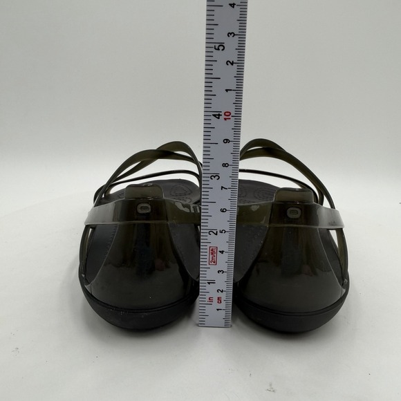 Crocs Isabella Flats Jelly Sandals Black Womans 6 Strappy Beach Vacation - Picture 5 of 8
